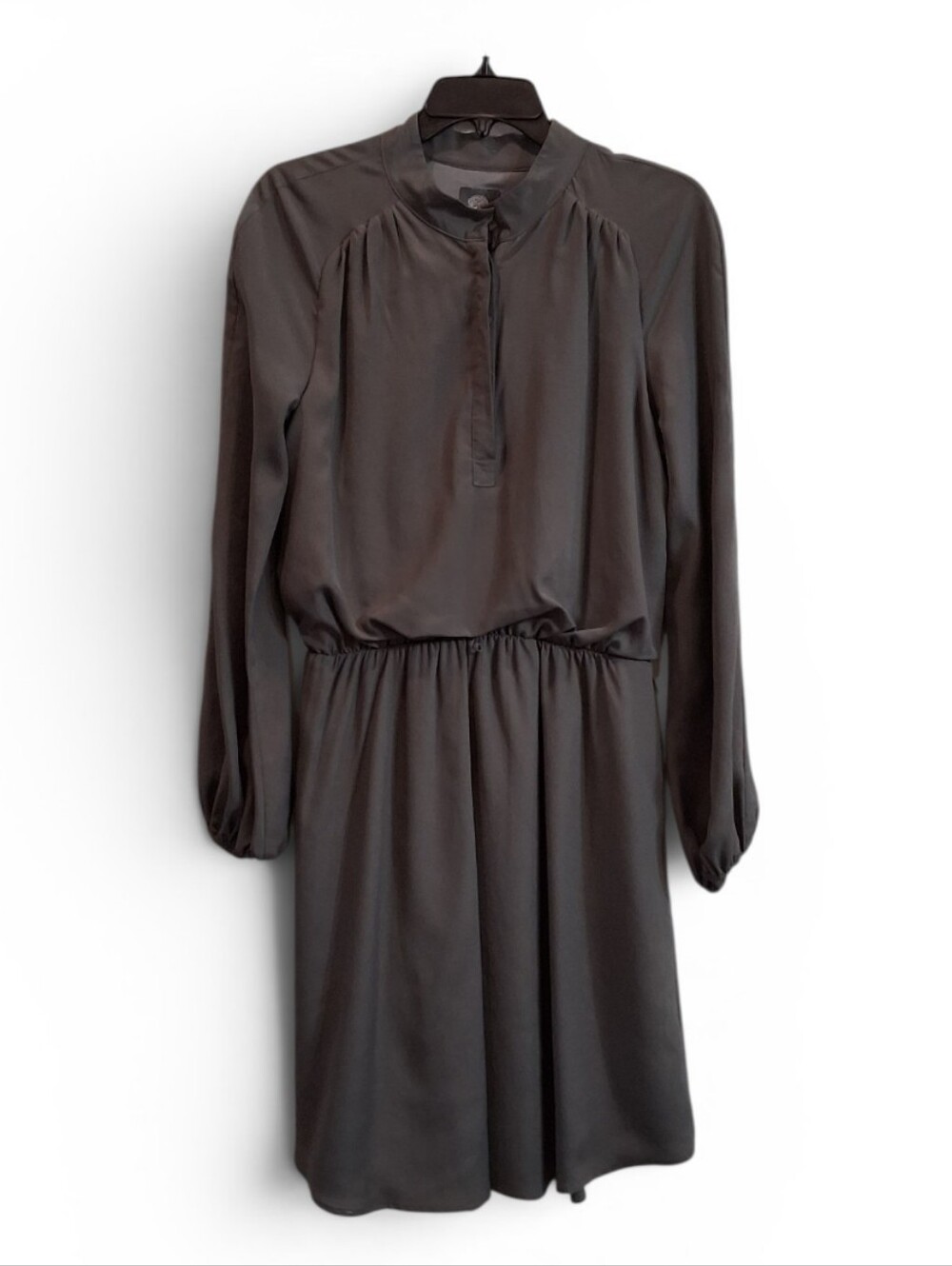 Vince Camuto Gray Mock Neck Women's Long Sleeve Blouson Dress Size 10